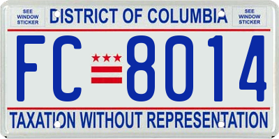 DC license plate FC8014