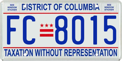 DC license plate FC8015