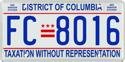 DC license plate FC8016