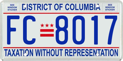 DC license plate FC8017