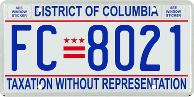 DC license plate FC8021