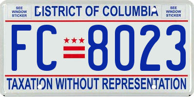 DC license plate FC8023