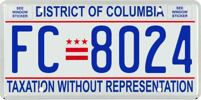 DC license plate FC8024