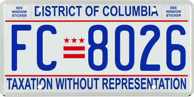 DC license plate FC8026