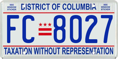 DC license plate FC8027