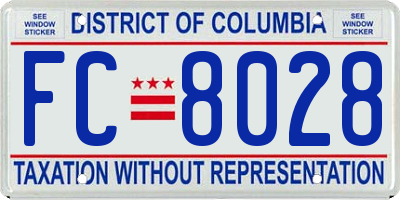 DC license plate FC8028