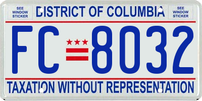 DC license plate FC8032