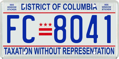 DC license plate FC8041