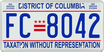 DC license plate FC8042