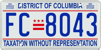 DC license plate FC8043