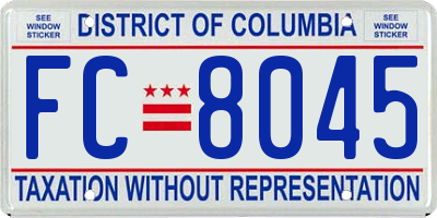 DC license plate FC8045