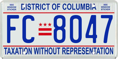 DC license plate FC8047