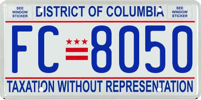 DC license plate FC8050