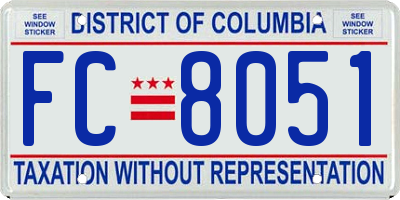 DC license plate FC8051