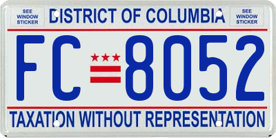 DC license plate FC8052