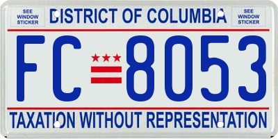 DC license plate FC8053