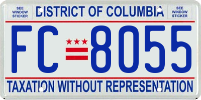 DC license plate FC8055