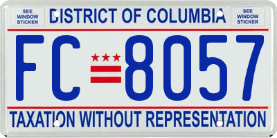 DC license plate FC8057