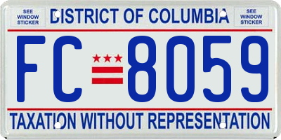 DC license plate FC8059