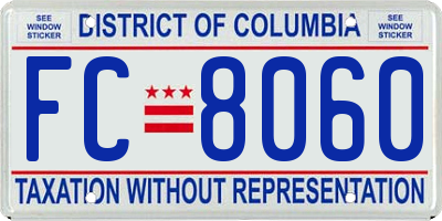 DC license plate FC8060
