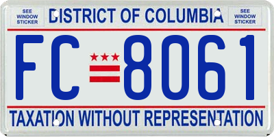 DC license plate FC8061