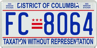 DC license plate FC8064