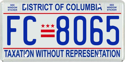 DC license plate FC8065