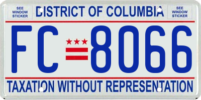 DC license plate FC8066