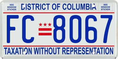 DC license plate FC8067