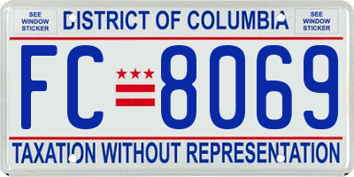 DC license plate FC8069