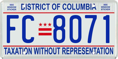 DC license plate FC8071