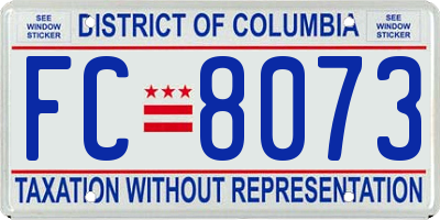 DC license plate FC8073