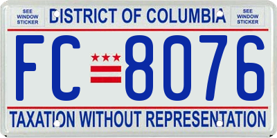 DC license plate FC8076