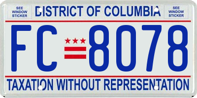 DC license plate FC8078