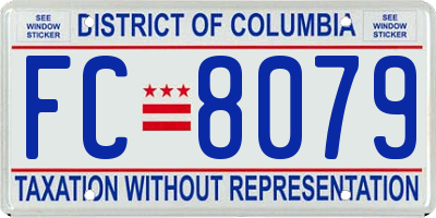 DC license plate FC8079