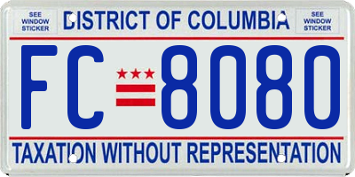 DC license plate FC8080