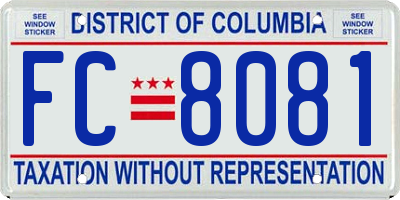 DC license plate FC8081