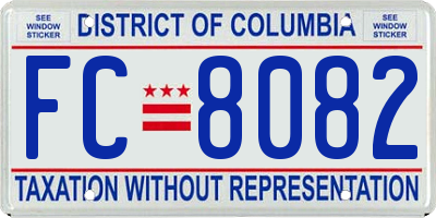 DC license plate FC8082