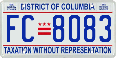 DC license plate FC8083