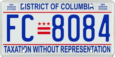 DC license plate FC8084