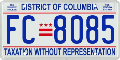 DC license plate FC8085