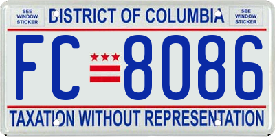 DC license plate FC8086