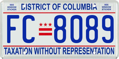 DC license plate FC8089