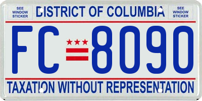 DC license plate FC8090