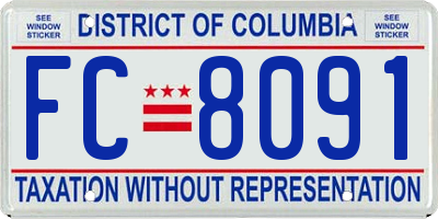 DC license plate FC8091