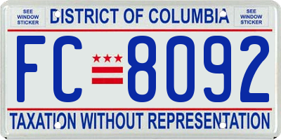 DC license plate FC8092