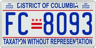 DC license plate FC8093