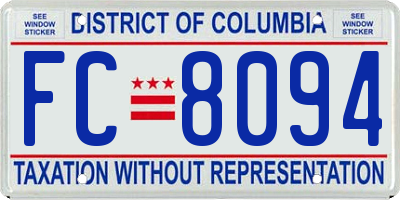 DC license plate FC8094