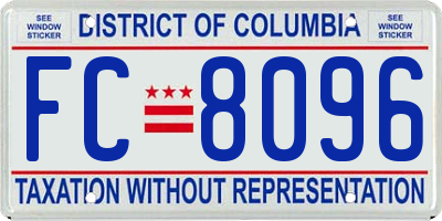 DC license plate FC8096