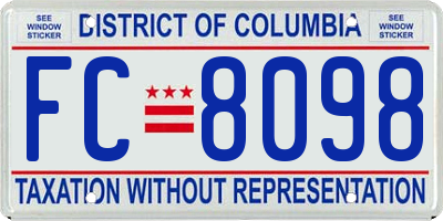 DC license plate FC8098